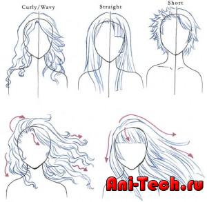 Рисуем разные типы волос