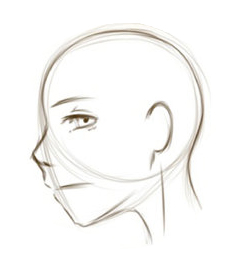 Рисуем аниме голову в профиль