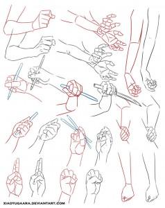 рисуем кисти рук в разных положениях